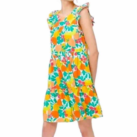 J. Crew Dresses & Skirts - J.Crew Linen Blend Colorful Citrus Floral Print Dress size 4